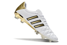 Carregar imagem no visualizador da galeria, Chuteira Campo Adidas AdiPure 11 Pro FG Branca e Azul " Toni Kroos Dourada "
