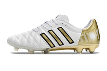 Carregar imagem no visualizador da galeria, Chuteira Campo Adidas AdiPure 11 Pro FG Branca e Azul " Toni Kroos Dourada "
