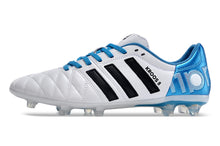 Carregar imagem no visualizador da galeria, Chuteira Campo Adidas AdiPure 11 Pro FG Branca e Azul " Toni Kroos "
