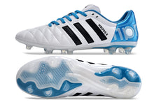 Carregar imagem no visualizador da galeria, Chuteira Campo Adidas AdiPure 11 Pro FG Branca e Azul " Toni Kroos "
