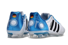 Carregar imagem no visualizador da galeria, Chuteira Campo Adidas AdiPure 11 Pro FG Branca e Azul " Toni Kroos "
